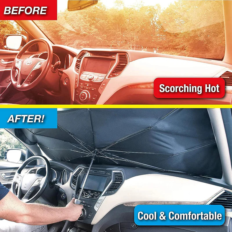 Car Windshield Sun Shade Umbrella (واقي شمس للزجاج الأمامي للسيارة) – Foldable Car Sun Protector