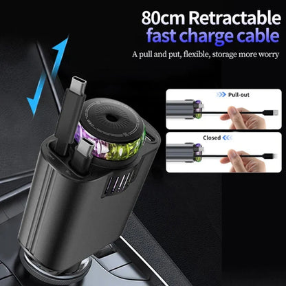 5-in-1 Starlight Car Charger Fast Charging USB Car Adapter with Ambient Light
