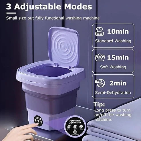 Foldable Mini Laundry Machine Portable Washing Machine for Travel & Home