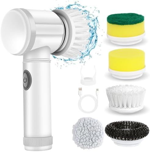 5-in-1 Electric Cleaning Brush (فرشاة تنظيف كهربائية) – Multi-Purpose Household Cleaning Scrubber