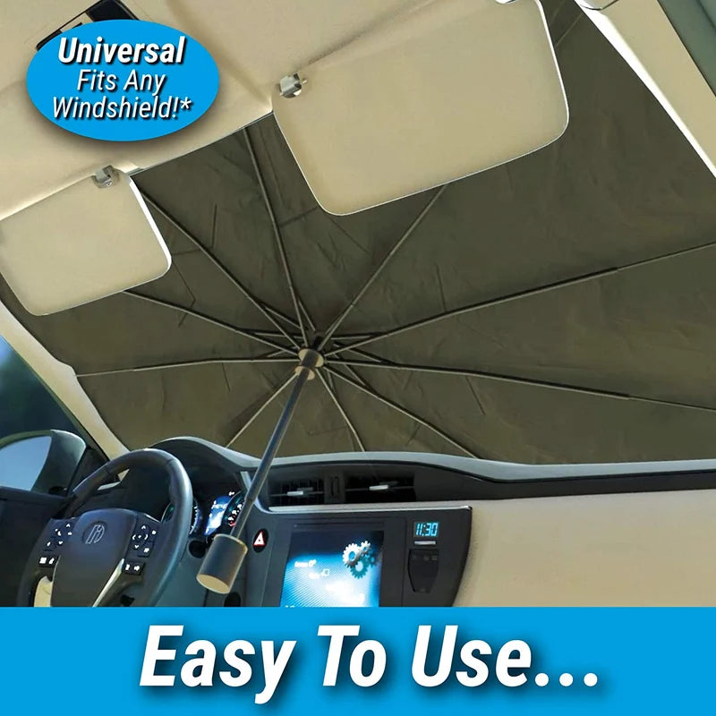 Car Windshield Sun Shade Umbrella (واقي شمس للزجاج الأمامي للسيارة) – Foldable Car Sun Protector