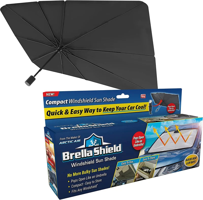 Car Windshield Sun Shade Umbrella (واقي شمس للزجاج الأمامي للسيارة) – Foldable Car Sun Protector