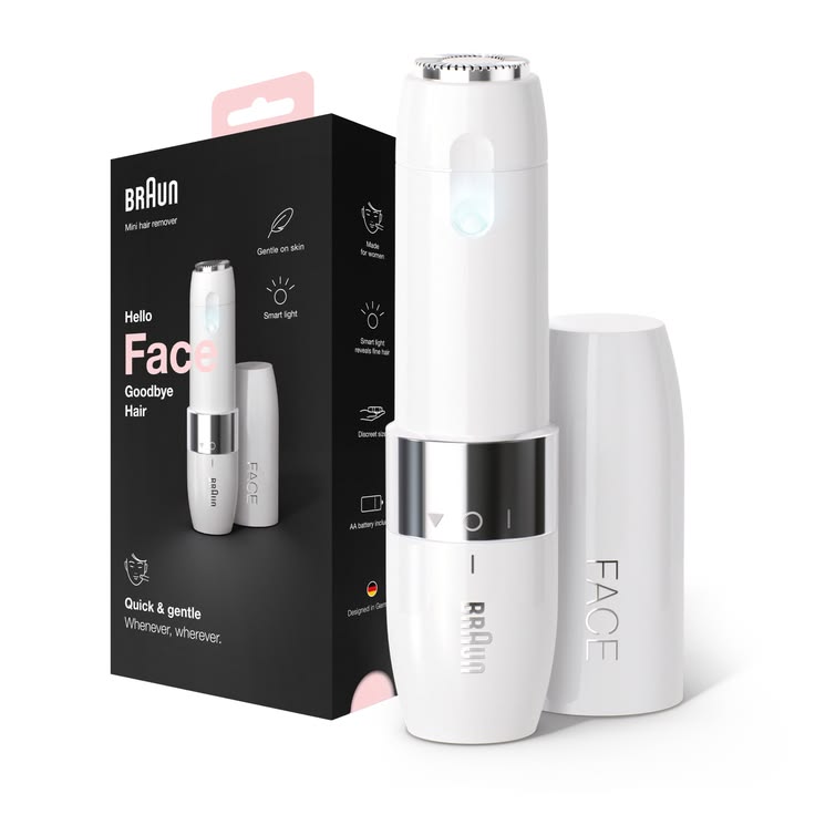 Braun Face Mini Hair Remover FS1000 (جهاز صغير لإزالة الشعر) – Electric Facial Hair Trimmer for Women